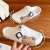 Closed Toe Half Slippers Women's Summer Wear Thick Bottom Sandals Fashion Trending All-Match Square Buckle Side Bear Non-Slip Sandals Women