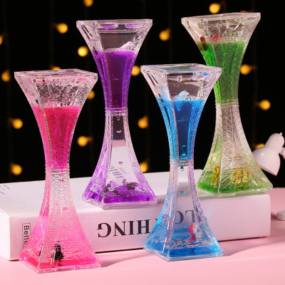 Internet Celebrity Same Style Liquid Oil Drop Hourglass Water Drop Timer Ornaments Eiffel Tower Acrylic Toy Gift