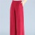 Summer Middle-Aged and Elderly Women's Pants Pure Color Cotton and Linen Wide-Leg Pants Thin Cropped Pants Loose Large Size Culottes Big Leg Swing Pants