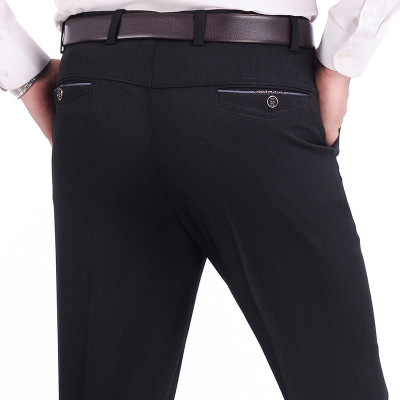 Spring Spring and Autumn New Middle-Aged Men's Casual Suit Pants Men's Straight Slim Fit Middle-Aged and Elderly Suit Pants Wholesale