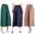 Summer Middle-Aged and Elderly Women's Pants Pure Color Cotton and Linen Wide-Leg Pants Thin Cropped Pants Loose Large Size Culottes Big Leg Swing Pants