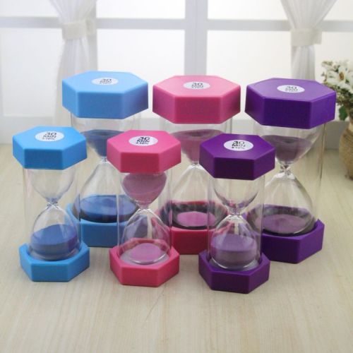 Size Optional Hexagonal Hourglass Timer Drop-Resistant Plastic Hourglass 1/3/5/15/30 Minutes Children‘s Day Gift