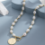  Natural Special-Shaped Pearl Elegant All-Match Necklace Large Gold Coin Sweater Chain Factory Wholesale OT Buckle New