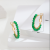 Yunyi Natural Green Crystal Stone C- Shaped Hoop Earrings 18K Real Gold Plating Simple Handmade Production New Original 