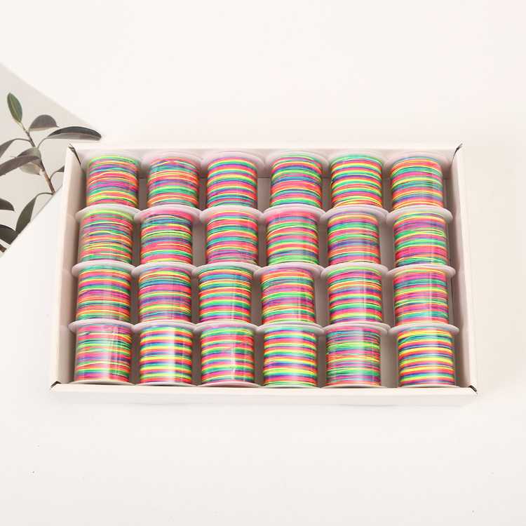 新款彩色手工DIY编织线带丝带串珠手链线纯色成轴材料线厂家直供