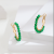 Yunyi Natural Green Crystal Stone C- Shaped Hoop Earrings 18K Real Gold Plating Simple Handmade Production New Original 