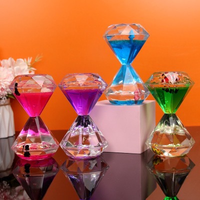 Creative Large Diamond Floating Drip Toy Hourglass Oil Leakage Timer Girlfriends Valentine's Day Gift