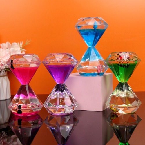 Creative Large Diamond Floating Drip Toy Hourglass Oil Leakage Timer Girlfriends Valentine‘s Day Gift