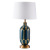 New Chinese Grid Pastoral Blue Hand-Painted Ceramic American Soft Outfit Model Home Decoration Hotel Table Lamp