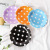 Exclusive for Cross-Border Manufacturer Disposable Paper Tray 7-Inch Colorful Dot Paper Plate Birthday Party Supplies Paper Plate Cake Plate