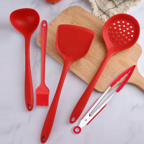 box packaging silicone kitchenware 5-piece set silicone spatula kitchen utensils scraper oil brush 6-piece set