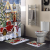  Merry Christmas Shower Curtain Set with Non-Slip Carpet, Toilet Cover and Bathroom Mat, Christmas Snow Shower Curtain