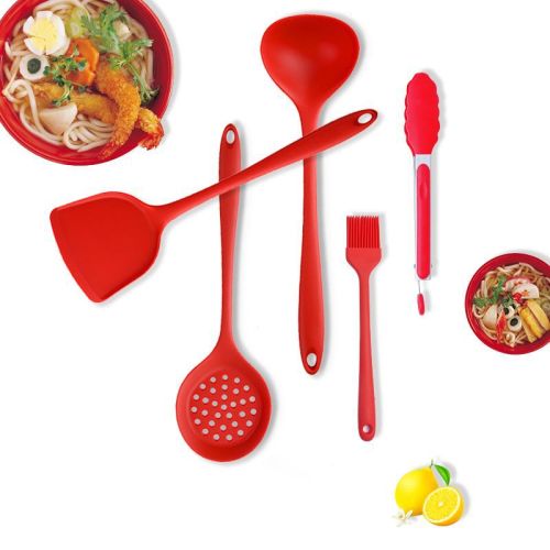 Color Box Packaging Silicone Kitchenware 5-Piece Set Can Send Silicone Spatula Kitchen Utensils Scraper Oil Brush 6-Piece Set