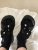 Lan Cabinet Black Korean Style Platform Roman Sandals Summer Women's 2022 New Flat French Minority Shoes