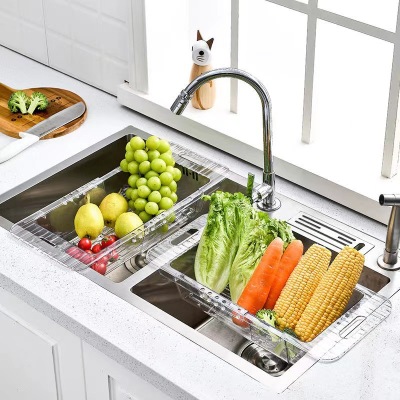 [Factory Direct Sales] Retractable Vegetable Washing and Fruit Washing and Draining Basket Sink Filter Fantastic Sink Accessories