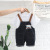 2022 Summer New Boys' and Girls' round Neck Short Sleeve Short Sleeve Suit Baby Denim Suspender Pants Two-Piece Set Hair Generation