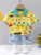 Boys' Suit Summer Fashion Polo Shirt Jeans 2-Piece Korean Children's Clothing One-Piece Substitute Car Denim Shorts