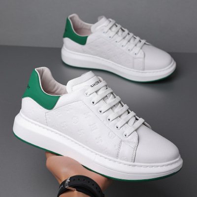 First Layer Cowhide Men's Wheat White Shoes Genuine Leather Fashion Casual Shoes Breathable Single Layer Leather 2022 New Men's Shoes