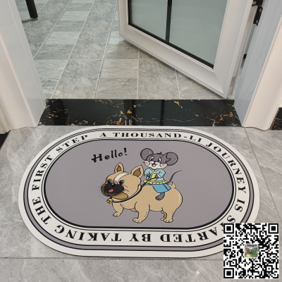 INS Cross-Border Cartoon-Style Diatom Mud Absorbent Pad Quick-Drying Bathroom Entrance Floor Mat Shower Door Bedroom Door