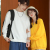 Autumn Drop Shoulder Hooded Sweater Casual Solid Color Men's and Women's round Neck Loose Couple Outfit Work Clothes Printed Logo Customization