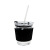 INS Style Student with Cover Household Korean Style Glass Cup Office Cup with Straw Water Cup Accompanying Coffee Cup Good-looking