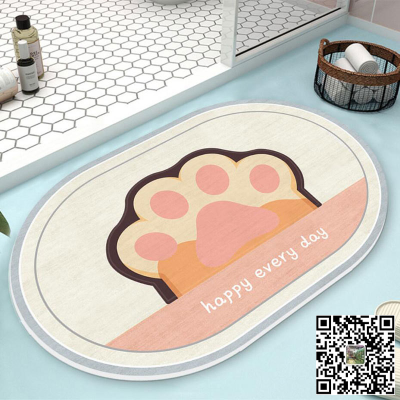 Cartoon Bathroom Mats Entry Door Non-Slip Door Mat Cashmere Carpet Home Living Room Bedroom Mat Tea Table Cloth Mat