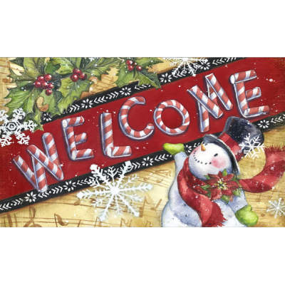 Home Garden Candy Cane Snowman Inch Decoration Floor Mat Holiday Welcome Christmas Snowflake Door Mat