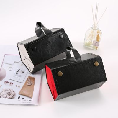 5-Layer Leather Multi-Grid Glasses Case Handmade Folding Sunglasses Case Myopia Glasses Glasses Case Jewelry Storage Box Set