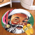 Flannel round Carpet Soft Carpet Floor Mat Home Decoration African American Black Santa Christmas