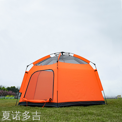 Chanodug Hexagonal Tent Sun-Proof Rain-Proof Camping Mountaineering Travel Tent 3 to 4 People Automatic Quick Unfolding Tent