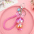 Cute Colorful Acrylic Rabbit Keychain Pendant Creative Diamond Rope Accessories Student Schoolbag Accessories Yiwu Stall