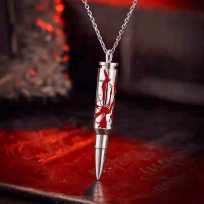 Red New Style Pattern Bullet Fashion Necklace Cartoon Simple National Fashion Necklace Men and Women Same Style Necklace Fashion