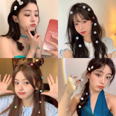 Tiktok Style ~ Cute Summer Fruit Flower Small Hairpin Internet Celebrity Side Cartoon Duckbill Clip Children's Hairpin Hair Accessories