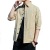 New Casual Shirt Coat Men's Summer Thin Fashion Brand Tooling Printing 7 Cropped Short Sleeves Top Loose Lining