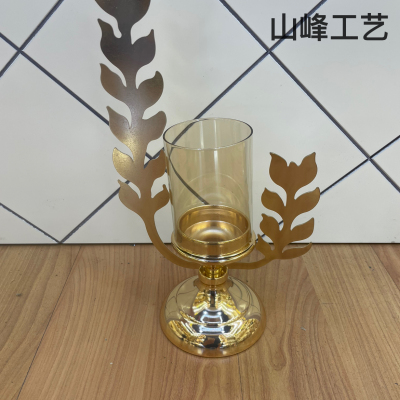 S248 Crystal Glass Candlestick Metal Alloy Candlestick Home Decorations Restaurant Decoration