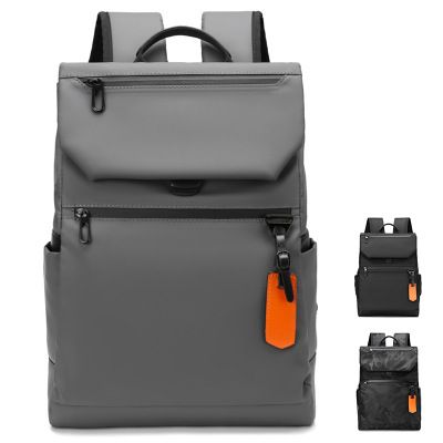 Backpack Men's Leisure Travel Backpack Washed Cloth Business Computer Bag Commuter Bag Student Schoolbag