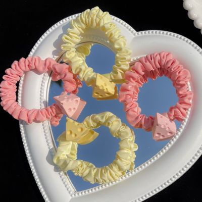 CHEESE CHEESE Hair Ring Ins Cute Girly Sweet Student Soft Girl Large Intestine Hair Ring Cartoon Head Rope Headdress Female