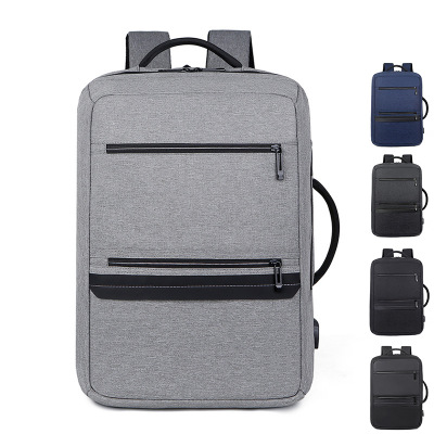 Business Backpack Men's Laptop Bag Large Capacity USB Rechargeable Schoolbag New Waterproof Oxford Cloth Backpack