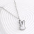 Simple Cute Rabbit Necklace Long Eared Rabbit Stainless Steel Jewelry Necklace Childlike Cute Solid Color Rabbit Clavicle Chain