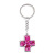 Factory Direct Rose Red Inlaid Cross Keychain Stainless Steel Cross Ring Key Ring Pendant Hanging Ornament