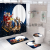 Amazon Christmas Festival Hot Sale Shower Curtain Bathroom Four-Piece Foot Mat Toilet Mat Set