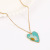 Transparent Gold Powder Mixed Color Love Necklace Resin Craft Gold-Plated Necklace Clavicle Chain Simple Titanium Steel Necklace Wholesale
