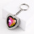 Factory Direct Supply Colored Loving Heart Diamond Stainless Steel Key Ring Heart Shape with Diamond Reflective Light Key Ring Backpack Pendant