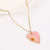 Transparent Gold Powder Mixed Color Love Necklace Resin Craft Gold-Plated Necklace Clavicle Chain Simple Titanium Steel Necklace Wholesale