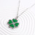 Mori Style Fresh Green Clover Necklace Color Matching Stainless Steel Clover Necklace Men and Women Couple Necklace