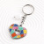 New Colorful Vine Leaf Pattern Key Ring Pendant Hollow Double Heart Keychain Drop Trend in Stock Wholesale