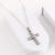Fashion New Trend Embossed Stainless Steel Cross Shelf Necklace Casting Three-Dimensional Cross Pendant Titanium Steel Necklace