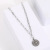 New Simple round Three-Dimensional Titanium Steel Necklace for Men and Women New Fashion Creative Silver Compass Necklace Wholesale
