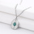 Factory Wholesale Stainless Steel Oval Necklace Special-Interest Design Inlaid Lvzhu Carved Pattern Necklace Jewelry
