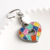New Colorful Vine Leaf Pattern Key Ring Pendant Hollow Double Heart Keychain Drop Trend in Stock Wholesale